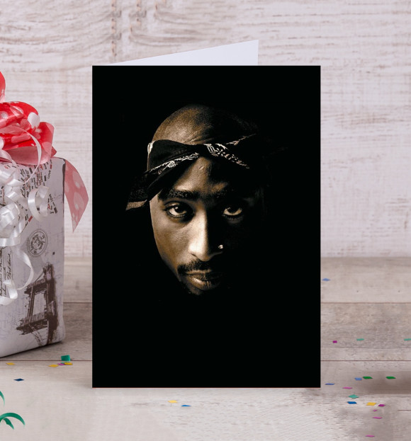 Открытка с изображением Tupak Shakur цвета Белый