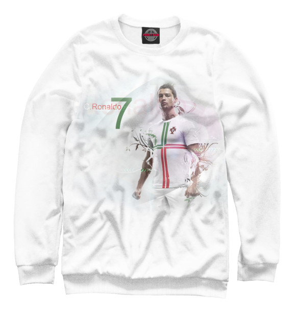 Мужской свитшот с изображением Ronaldo цвета Белый