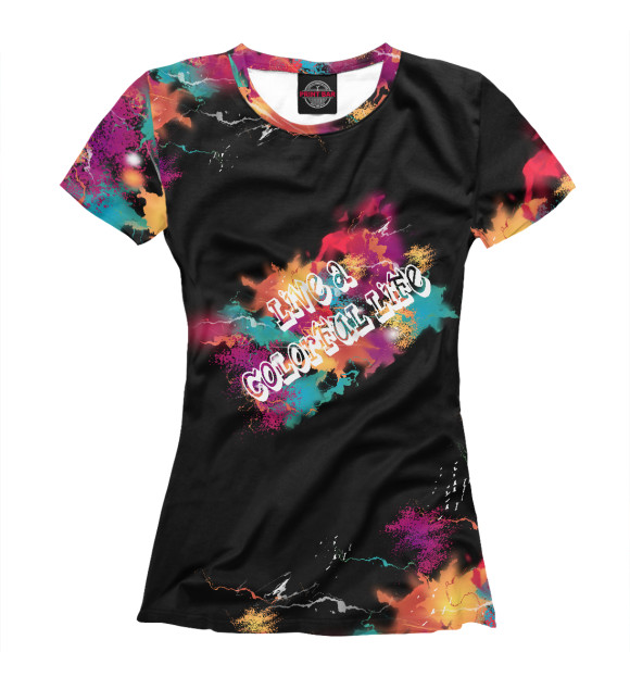 Футболка для девочек с изображением Colourful Life цвета Белый