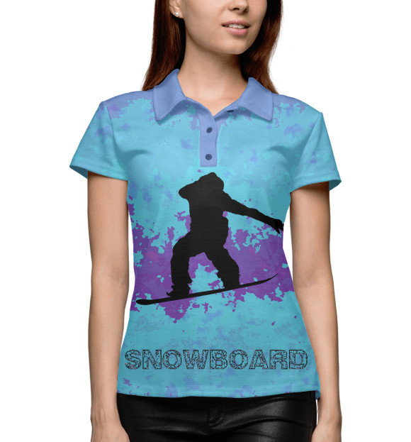 Женское поло с изображением Snowman цвета Белый