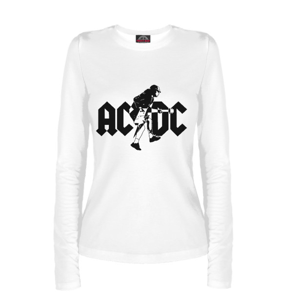 Женский лонгслив с изображением AC/DC цвета Белый