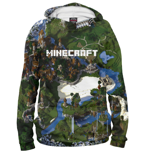 Женское худи с изображением Minecraft цвета Белый