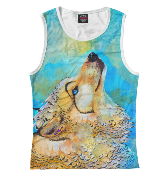 Майка для девочки с изображением Волчица цвета Белый