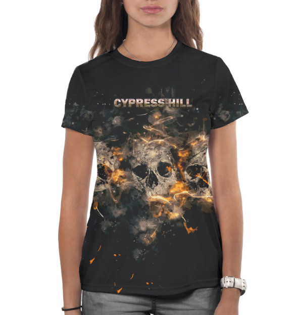 Женская футболка с изображением Cypress Hill цвета Белый