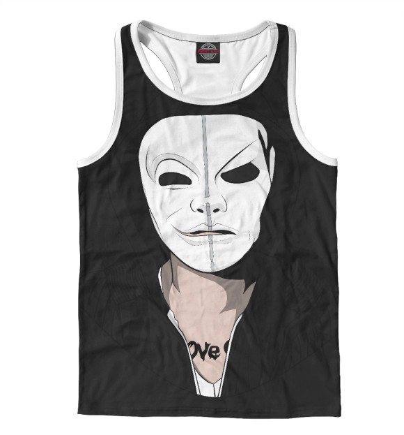 Мужская майка-борцовка с изображением Hollywood Undead Da Kurlzz SS art3 цвета Белый