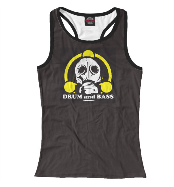 Женская майка-борцовка с изображением Drum and Bass цвета Белый