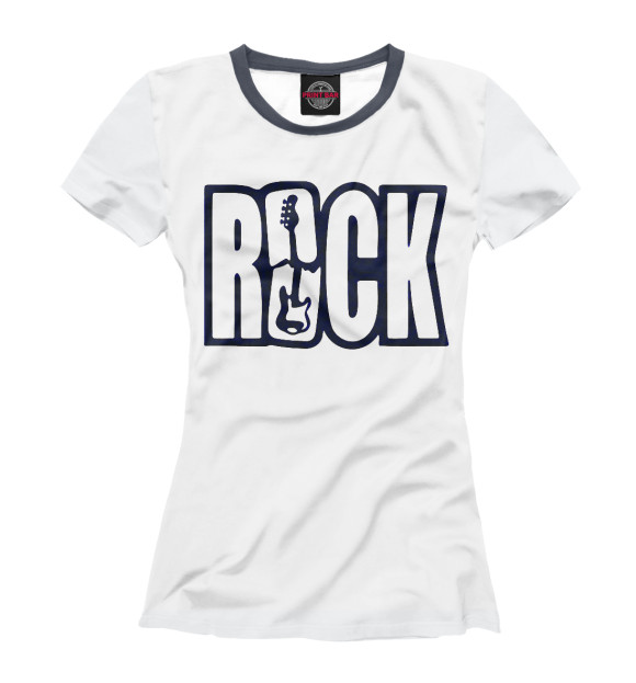 Футболка для девочек с изображением Rock цвета Белый