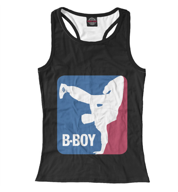 Женская майка-борцовка с изображением B-Boy цвета Белый