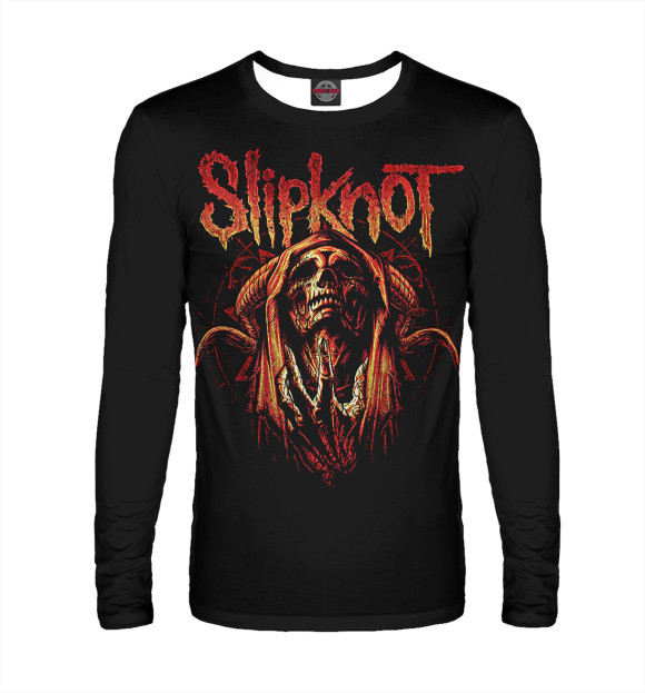 Мужской лонгслив с изображением Slipknot цвета Белый