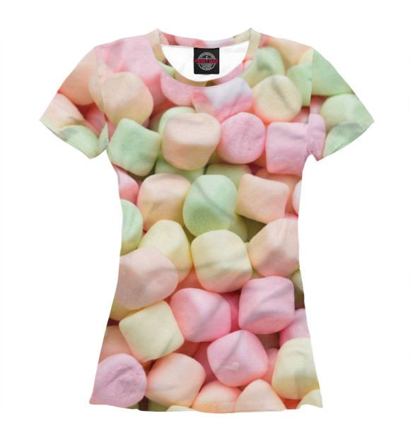 Футболка для девочек с изображением Разноцветный зефир цвета Белый