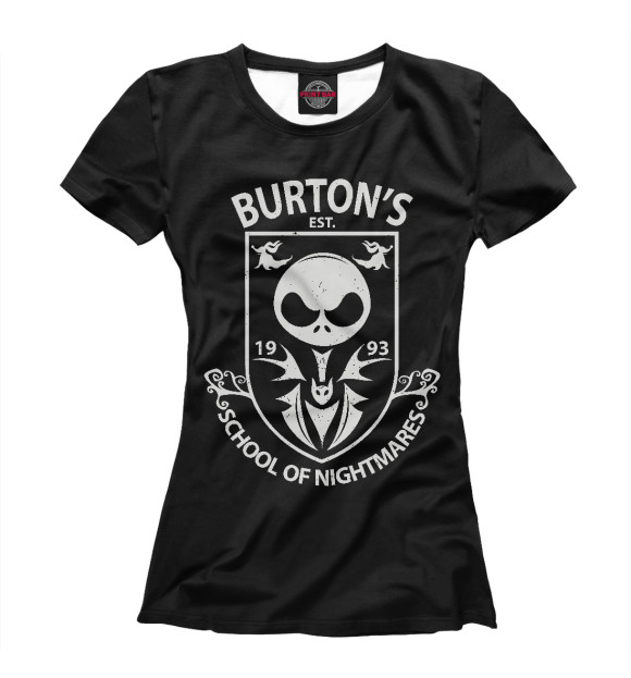 Женская футболка с изображением Школа Бёртона цвета Белый