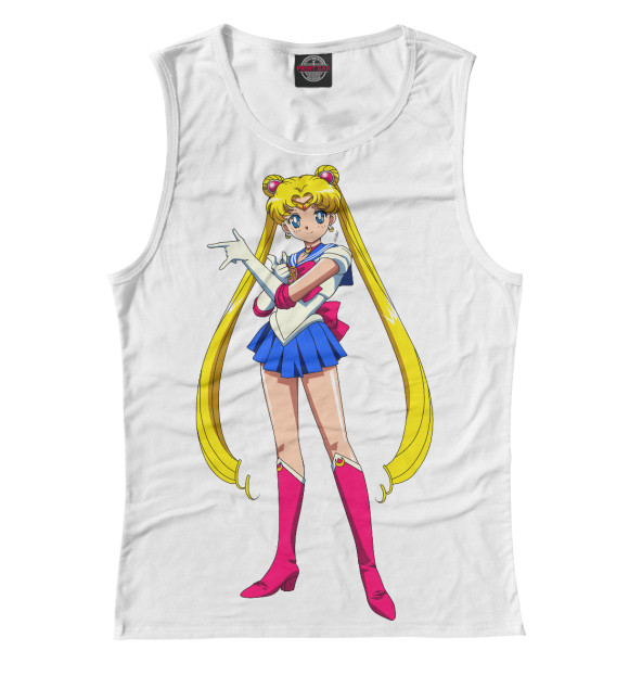 Майка для девочки с изображением Sailor Moon цвета Белый