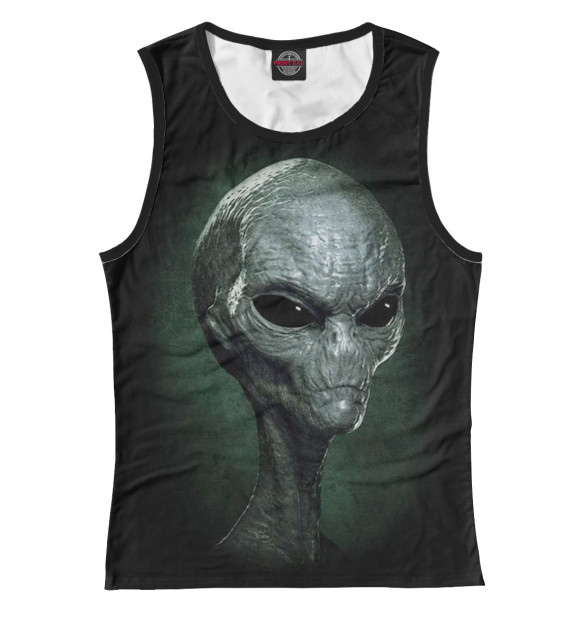 Женская майка с изображением Alien цвета Белый