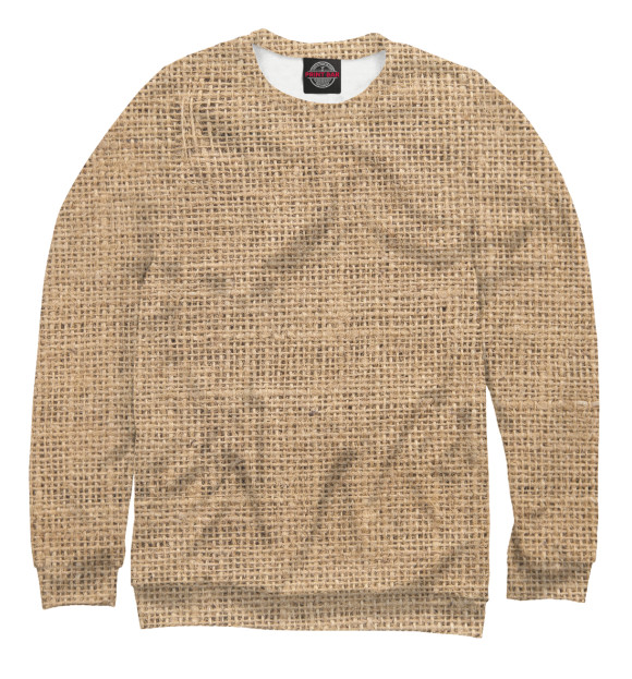 Мужской свитшот с изображением Мешковина цвета Белый