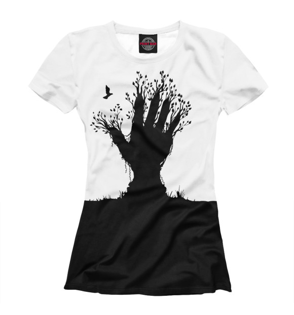 Женская футболка с изображением Tree цвета Белый