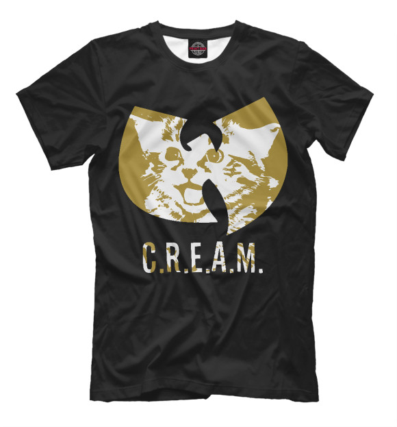 Мужская футболка с изображением Wu-Tang Cream цвета Черный