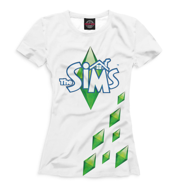 Футболка для девочек с изображением The Sims цвета Белый