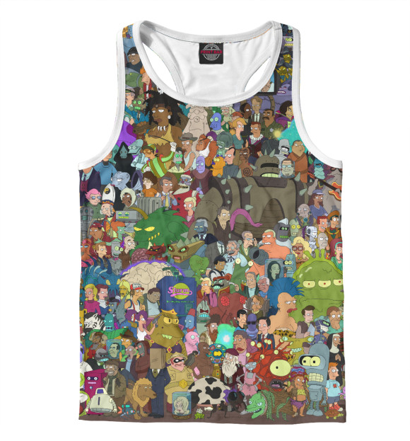 Мужская майка-борцовка с изображением Все герои цвета Белый