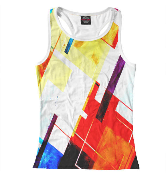 Женская майка-борцовка с изображением Арт геометрия цвета Белый