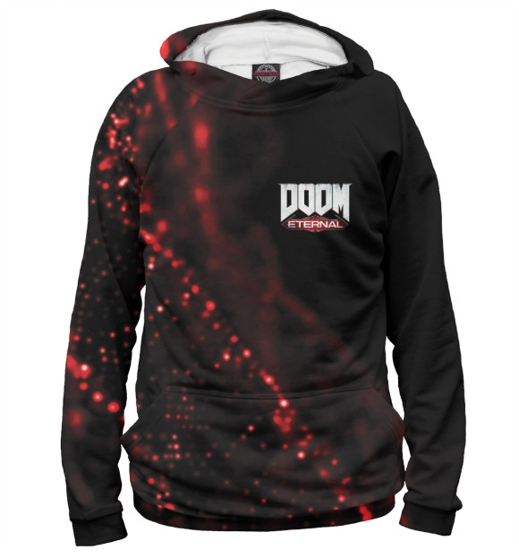 Женское худи с изображением Doom Eternal цвета Белый