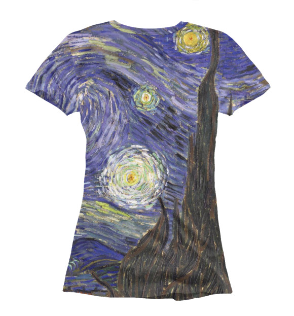 Женская футболка с изображением Van Gogh цвета Белый