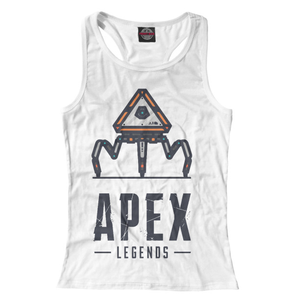 Женская майка-борцовка с изображением Apex legends drone цвета Белый
