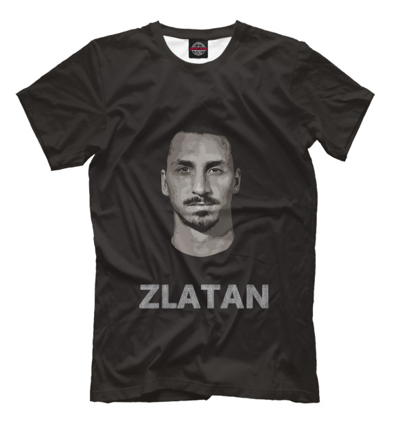 Мужская футболка с изображением Златан Ибрагимович цвета Черный