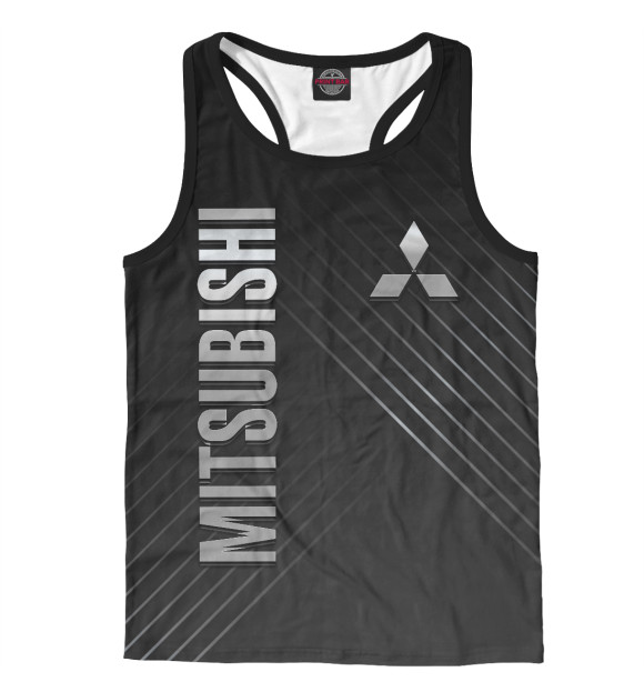 Мужская майка-борцовка с изображением Mitsubishi цвета Белый