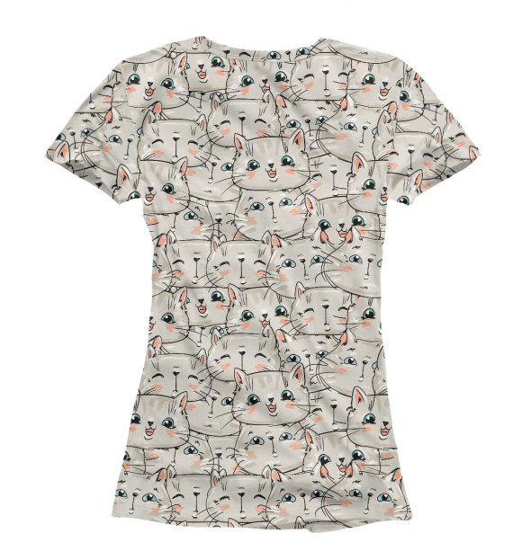 Женская футболка с изображением Забавные котики цвета Белый