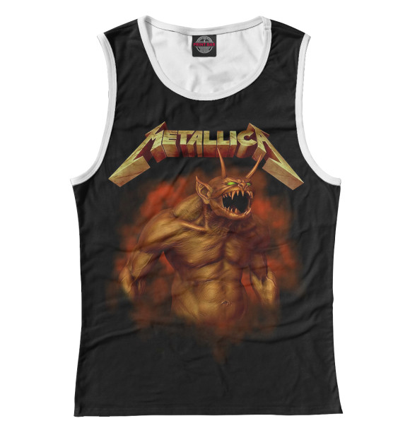 Майка для девочки с изображением Metallica цвета Белый