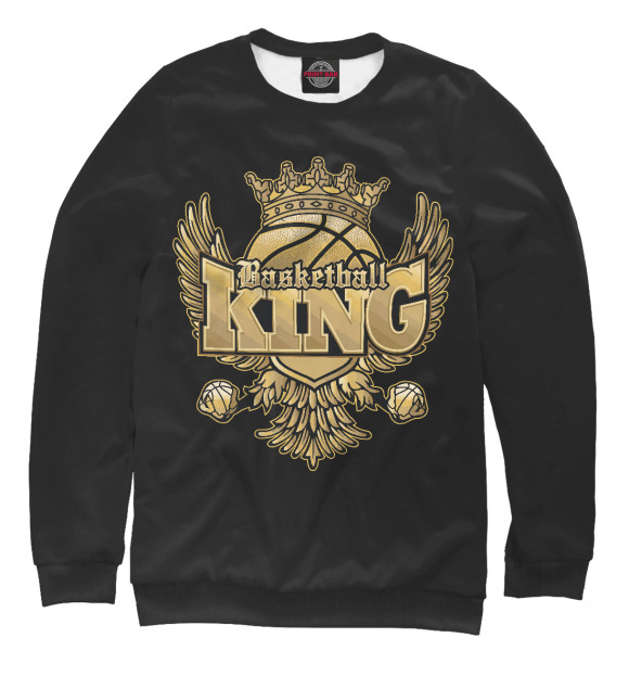 Женский свитшот с изображением Basketball King цвета Белый