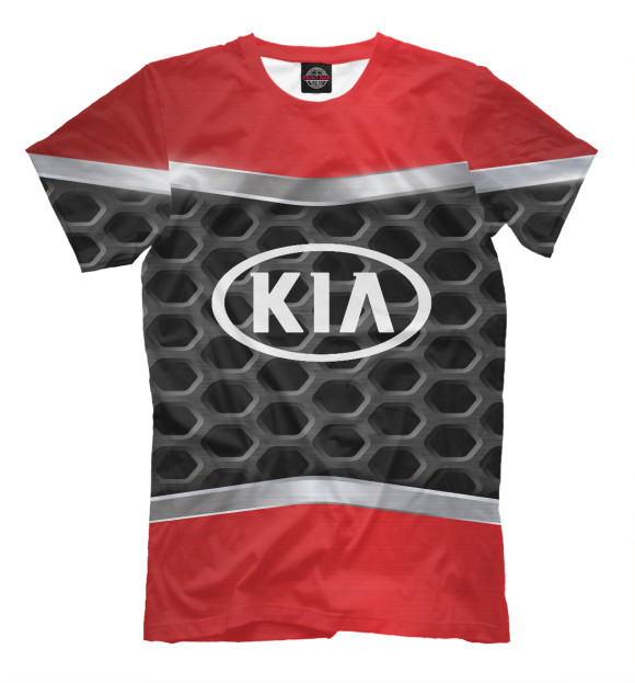 Мужская футболка с изображением KIA цвета Молочно-белый