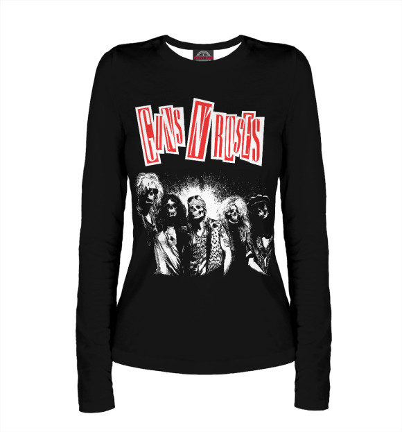 Женский лонгслив с изображением Guns N' Roses цвета Белый