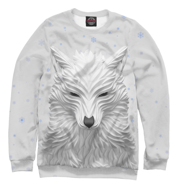 Свитшот для мальчиков с изображением 3D Волк цвета Белый