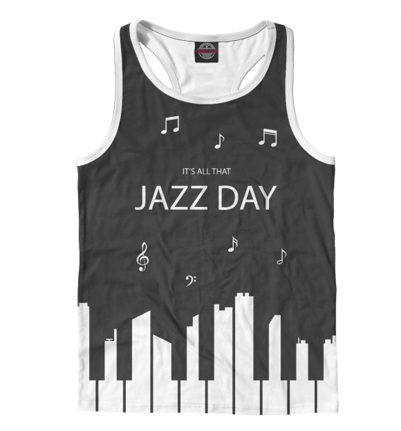 Мужская майка-борцовка с изображением Jazz day цвета Белый