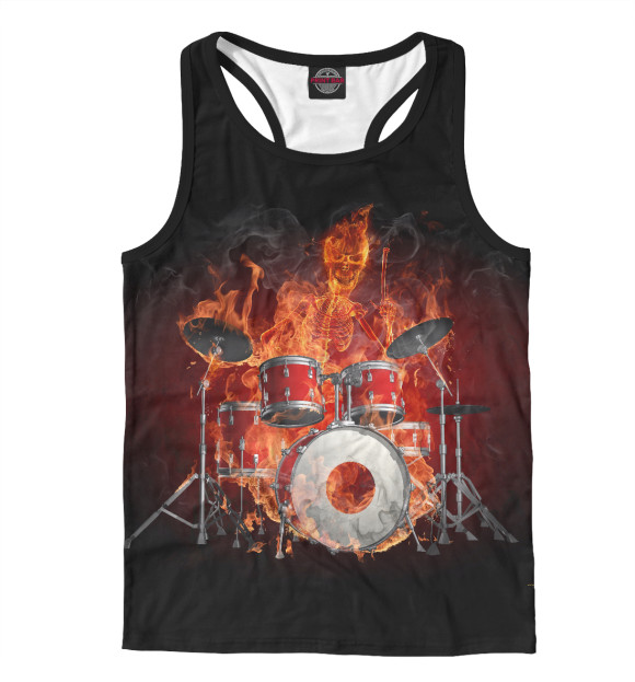 Мужская майка-борцовка с изображением Хоррор музыка цвета Белый