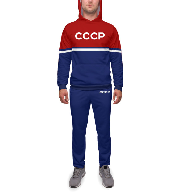 Мужской спортивный костюм с изображением СССР цвета Белый