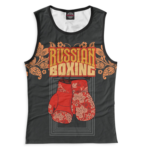 Женская майка с изображением Russian Boxing цвета Белый