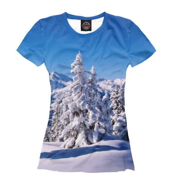 Женская футболка с изображением Зима цвета Белый