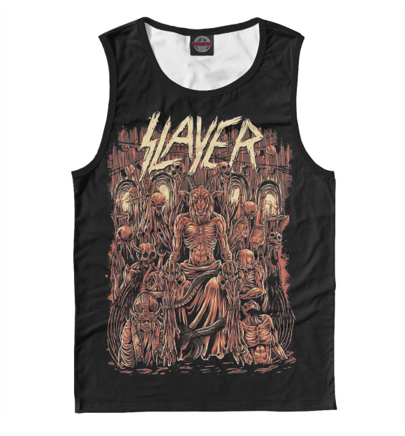 Мужская майка с изображением Slayer цвета Белый