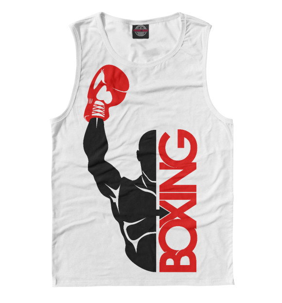Мужская майка с изображением Бокс цвета Белый