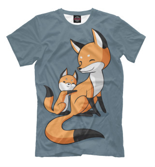 Мужская футболка Лисица с лисёнком