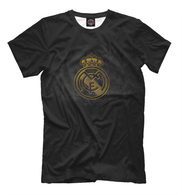Мужская футболка с изображением Реал Мадрид цвета Черный
