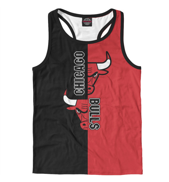 Мужская майка-борцовка с изображением Чикаго Буллз цвета Белый