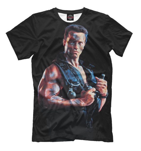 Мужская футболка с изображением Commando цвета Черный