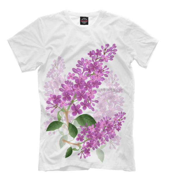 Мужская футболка с изображением Lilac цвета Молочно-белый