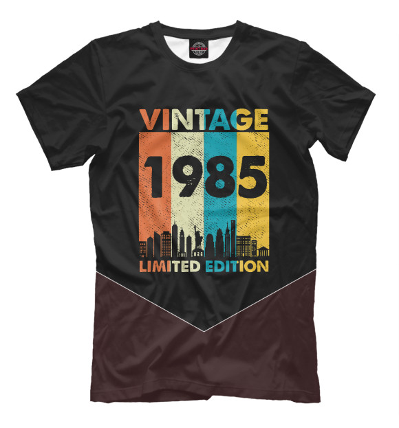Мужская футболка с изображением Vintage 1985 цвета Белый