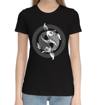 Хлопковая футболка для девочек Рыбный Инь Янь