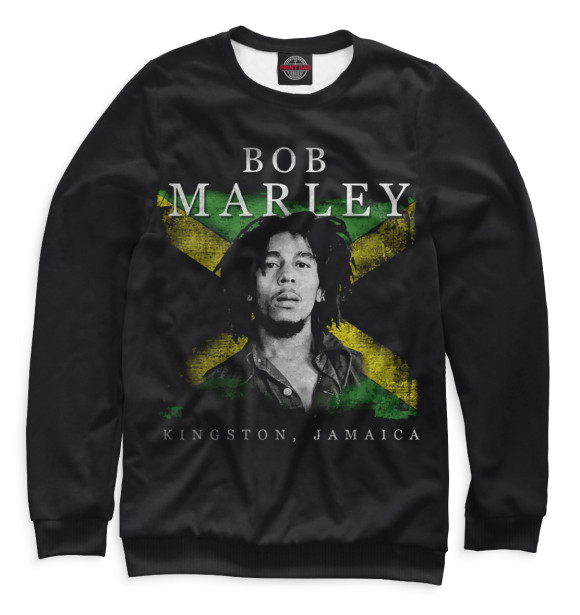 Свитшот для мальчиков с изображением Bob Marley цвета Белый