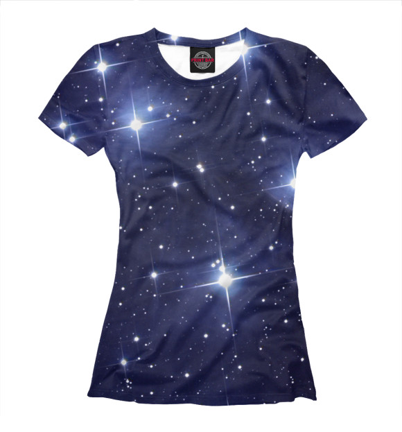 Женская футболка с изображением Звездное Небо цвета Белый